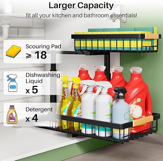 Under Sink Organizer, 2 Tier Under the Sink Storage