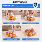 Handheld Food Vacuum Sealer – Compact Kitchen Sealer with 30 Reusable Vacuum Bags