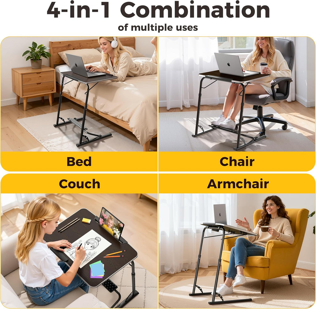 Upgraded Folding TV Tray Table, Sturdy Couch & Dinner Laptop Table