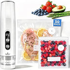 Handheld Food Vacuum Sealer – Compact Kitchen Sealer with 30 Reusable Vacuum Bags