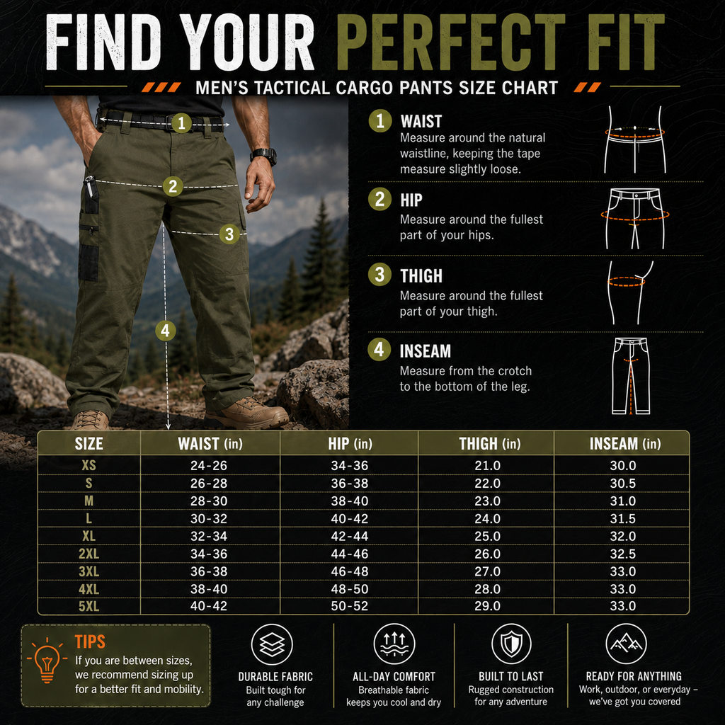 Men's Tactical Cargo Pants – Durable Multi-Pocket Outdoor Work Pants