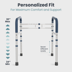 Adjustable Toilet Safety Rails – 350 lb Support Frame for Safer, More Comfortable Toilet Use